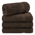 Cotton Paradise Turkish Cotton Bath Towel Set | 4-Piece, Brown, 600 GSM