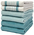 Bumble Kitchen Towels - 6 Pack Absorbent Cotton Tea Towels with Hanging Loop