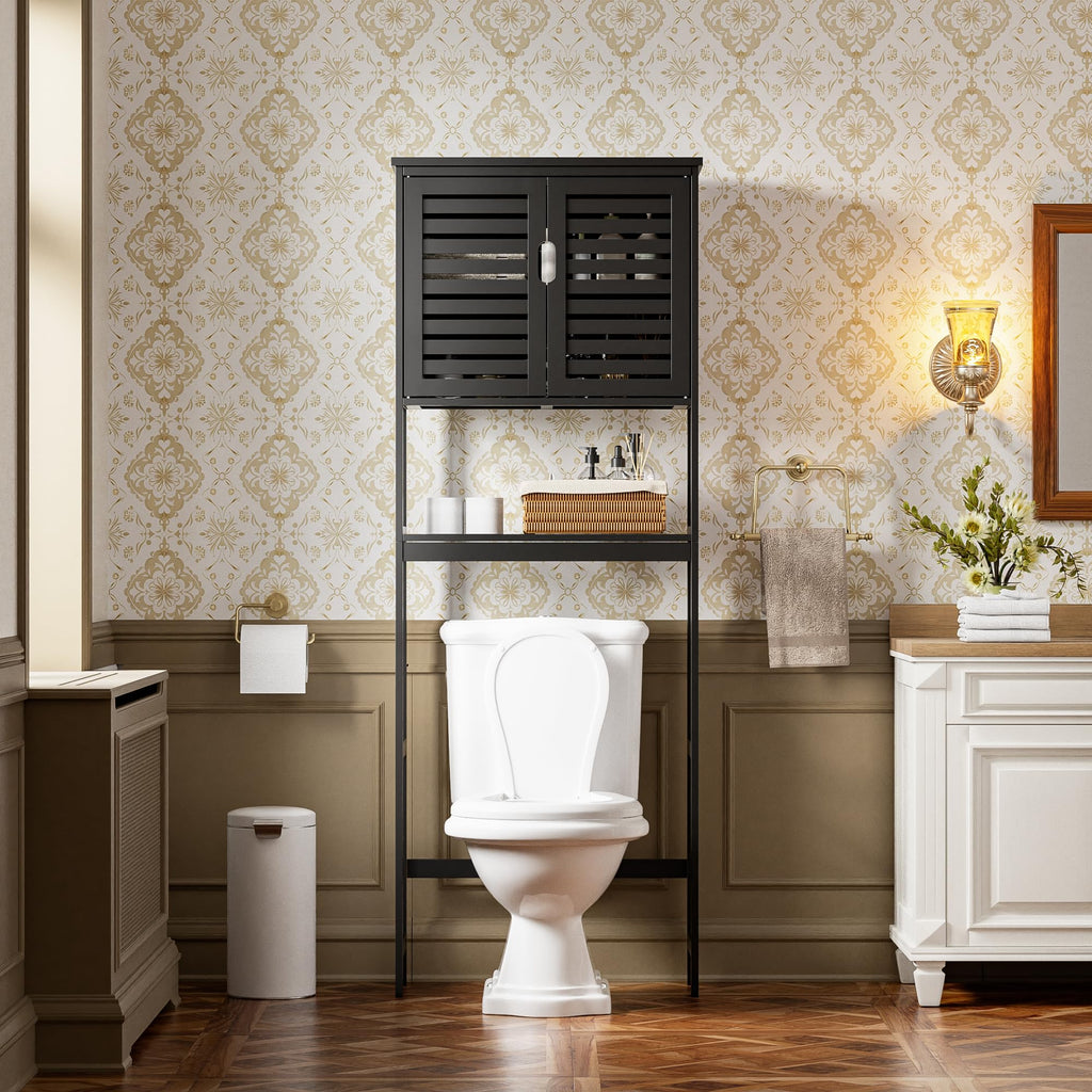 SMIBUY Bamboo Over-The-Toilet Storage Cabinet | 3-Tier Bathroom Organizer