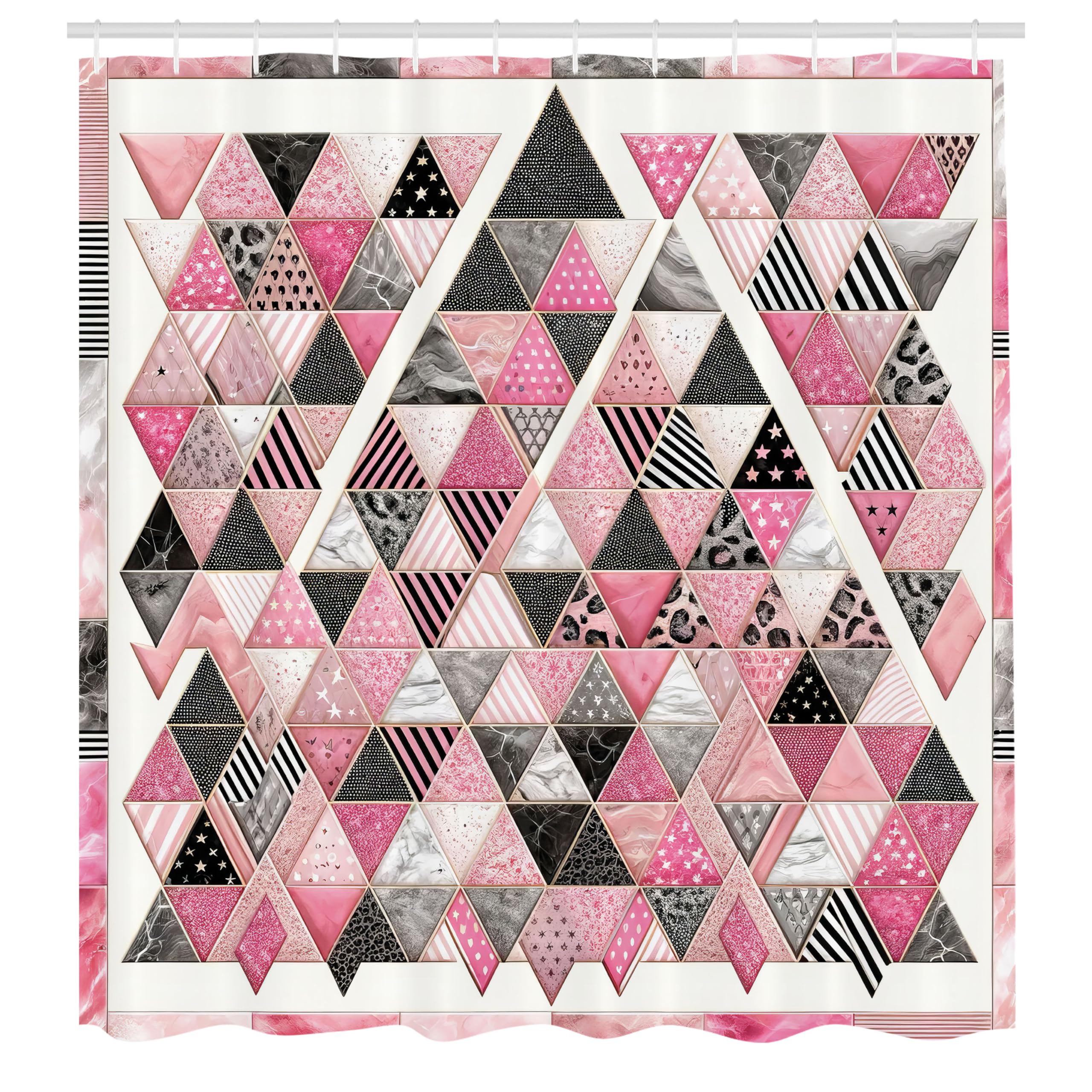 Abakuhaus Abstract Pink Shower Curtain | Waterproof Fabric Decor with Hooks