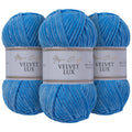 Utopia Crafts Velvet Lux Chenille Chunky Yarn - Sky Blue - 3 x 100g
