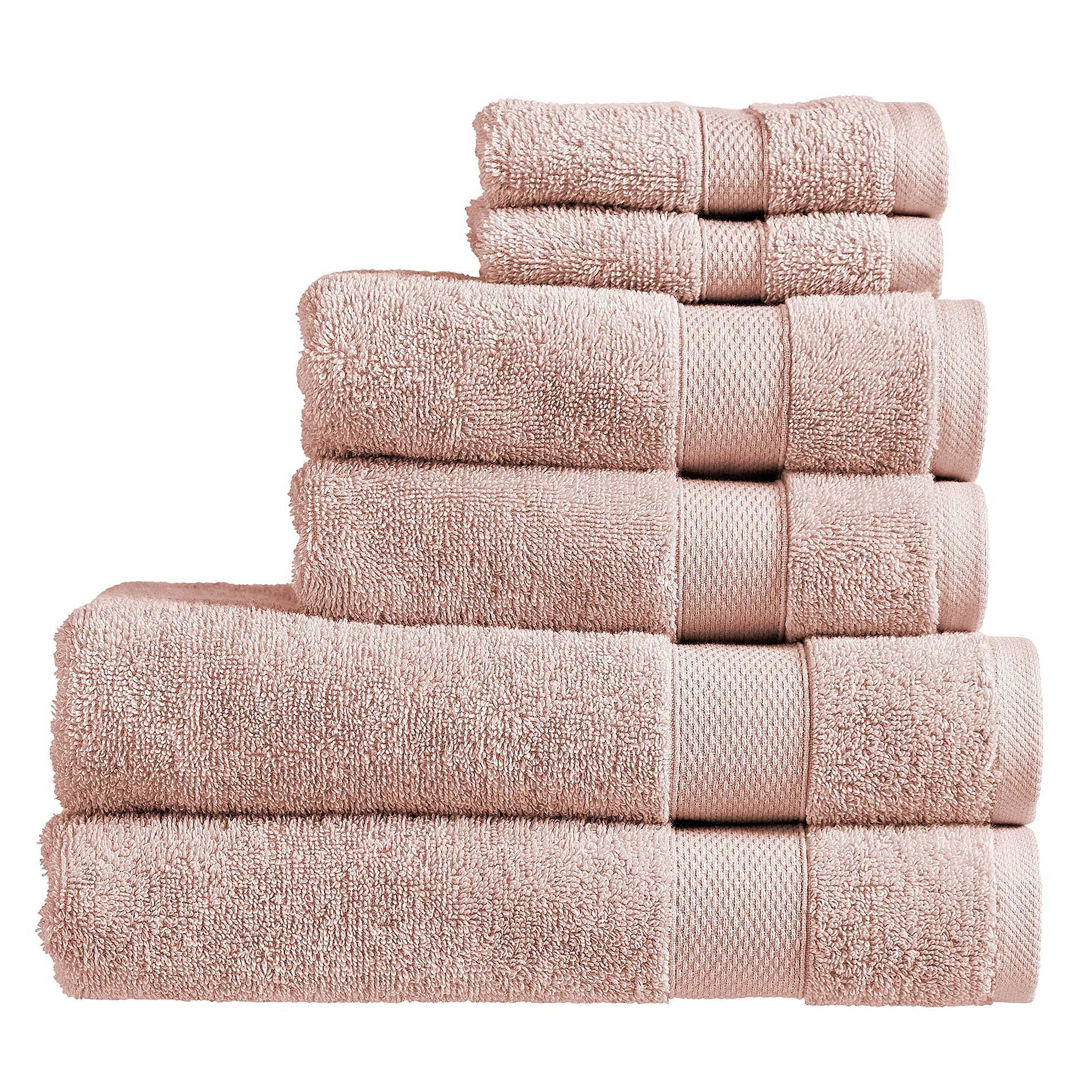 Christy Refresh 6-Piece Cotton Towel Set | 550GSM Absorbent Dusty Pink