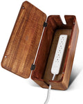 Luxe Designs Mango Wood Cable Management Box – Large Cord Organizer