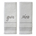 SKL Home Yours & Mine Hand Towel Set | 100% Cotton White Terry - 2pc