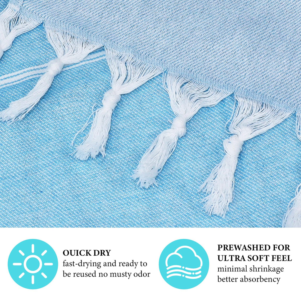OJMHD 6 Pack Hammam Beach Towels, 180 x 90 cm Turkish Bath Towels Bulk - image 3