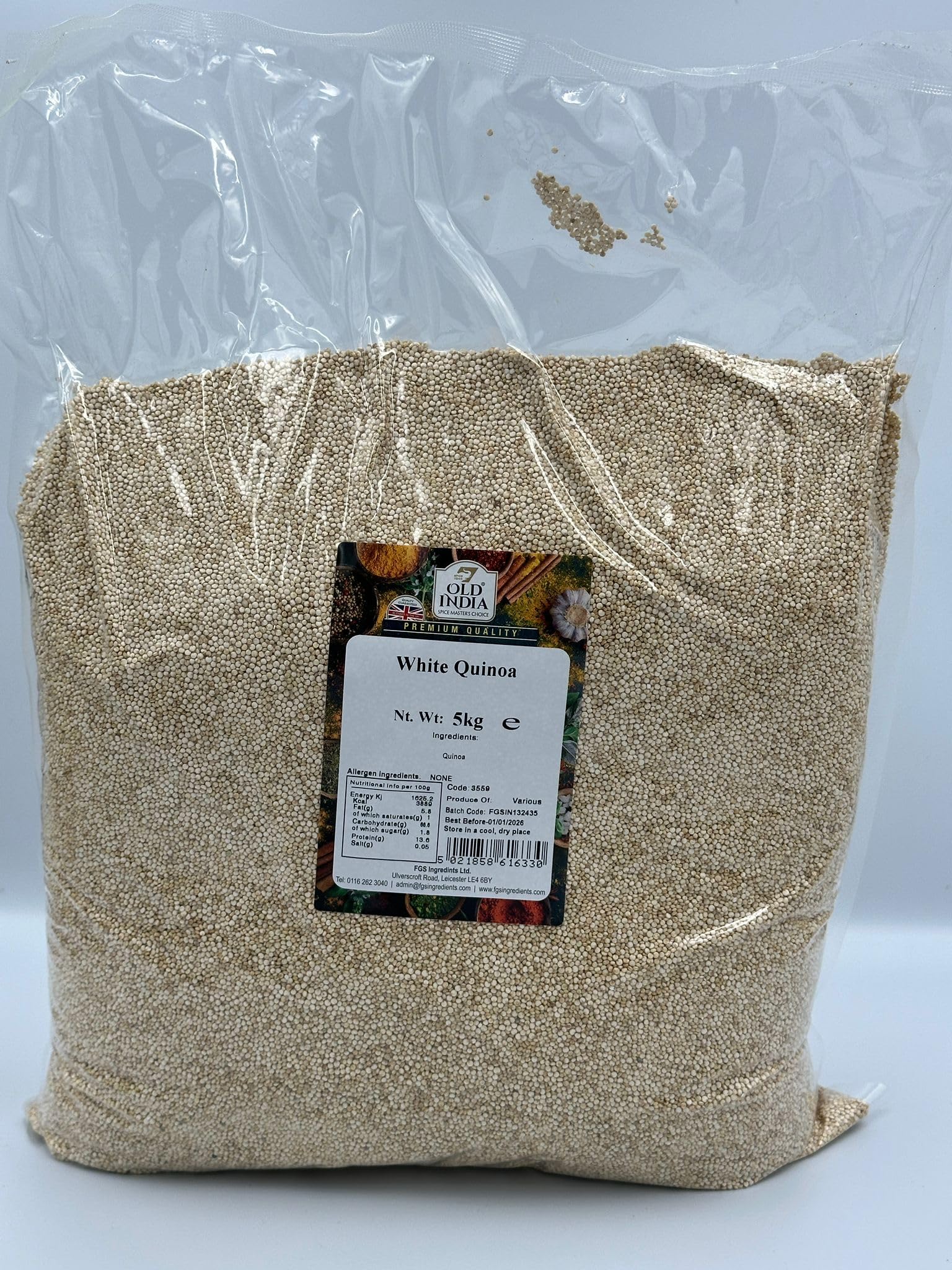 Old India White Quinoa – 5kg Bulk Superfood Grains |