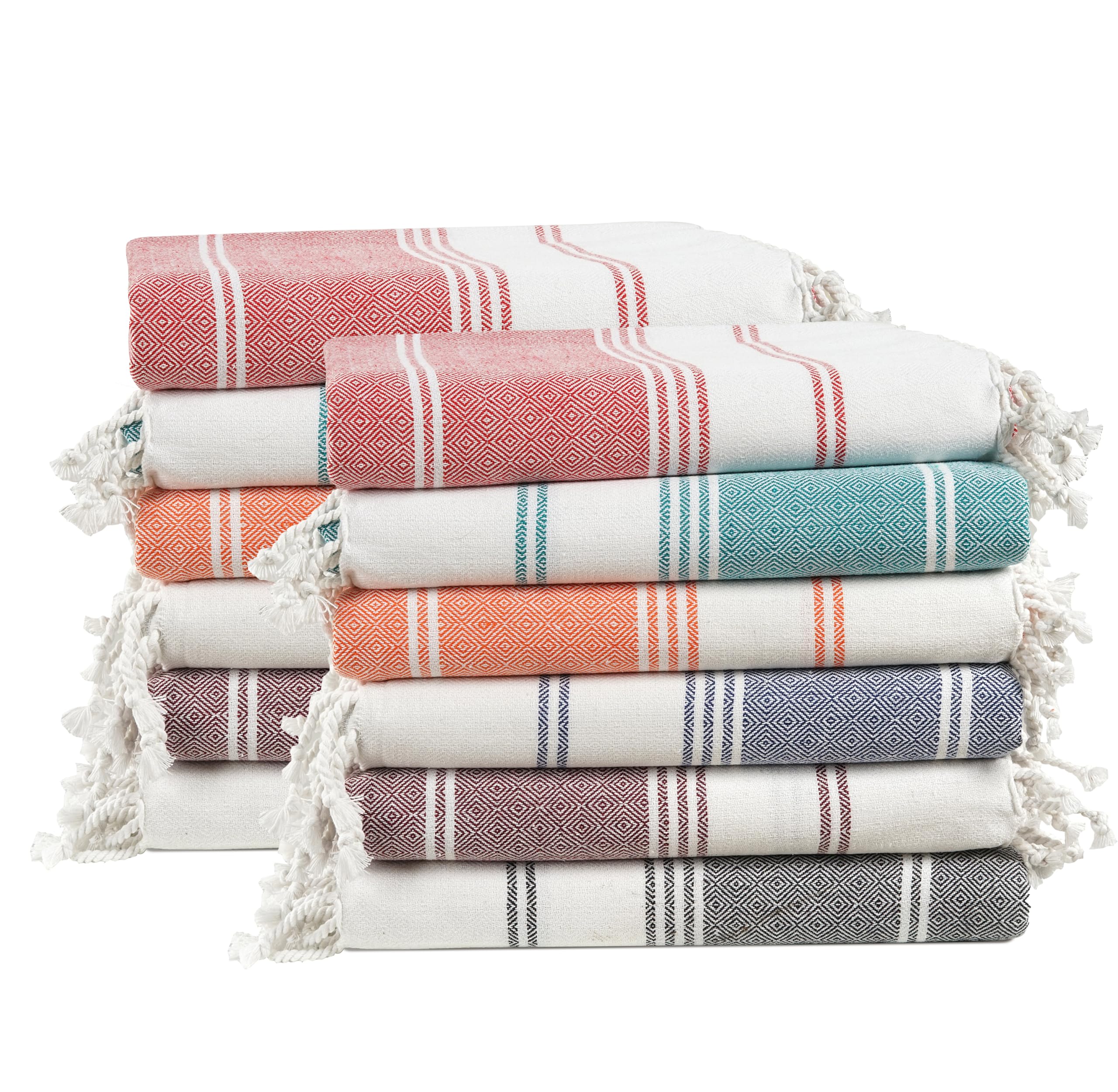 Lane Linen Sand-Free Beach Towels 12 Pack | Oversized Quick-Dry Cotton