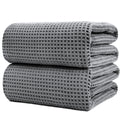 Polyte Microfibre Bath Sheet Set – Quick Dry Waffle Weave, 2 Pack