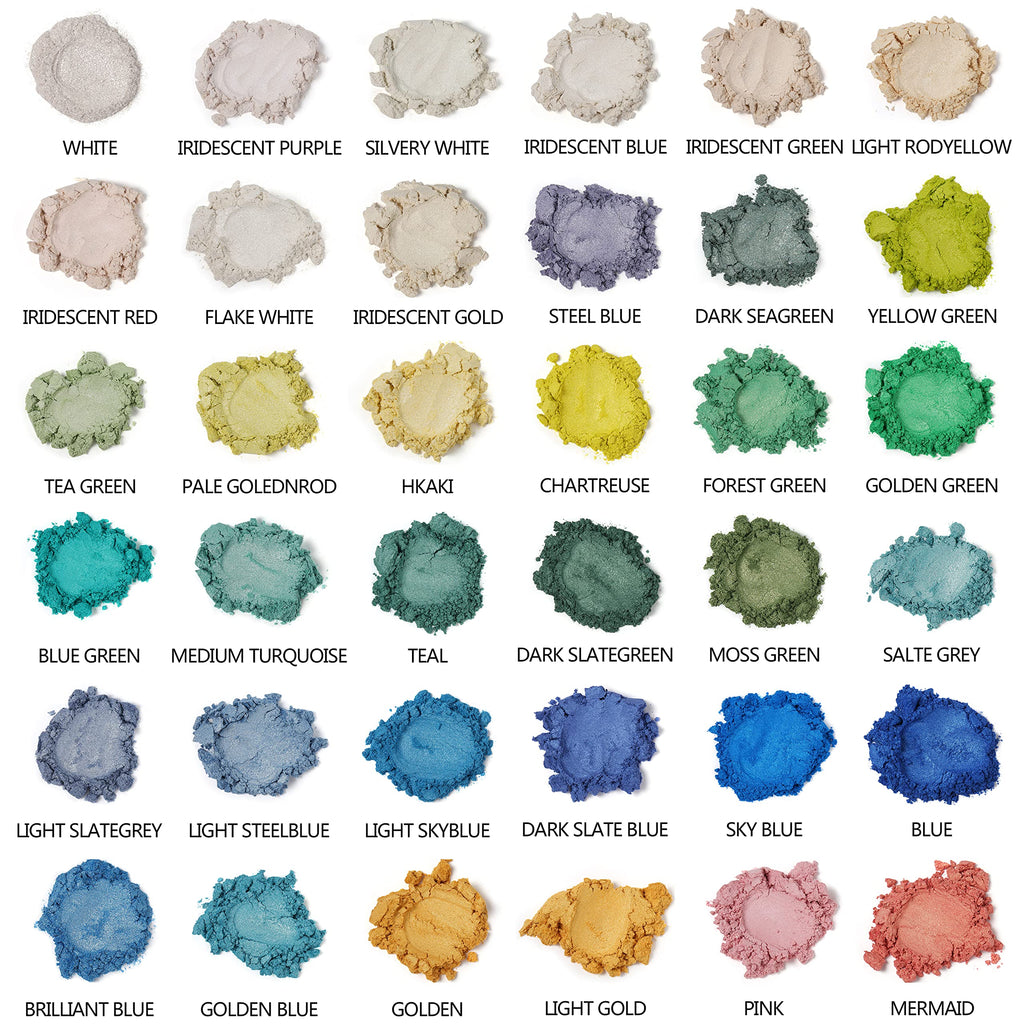 Smalltongue Mica Powder for Epoxy Resin - 72 Colors Pigment Set for Soap