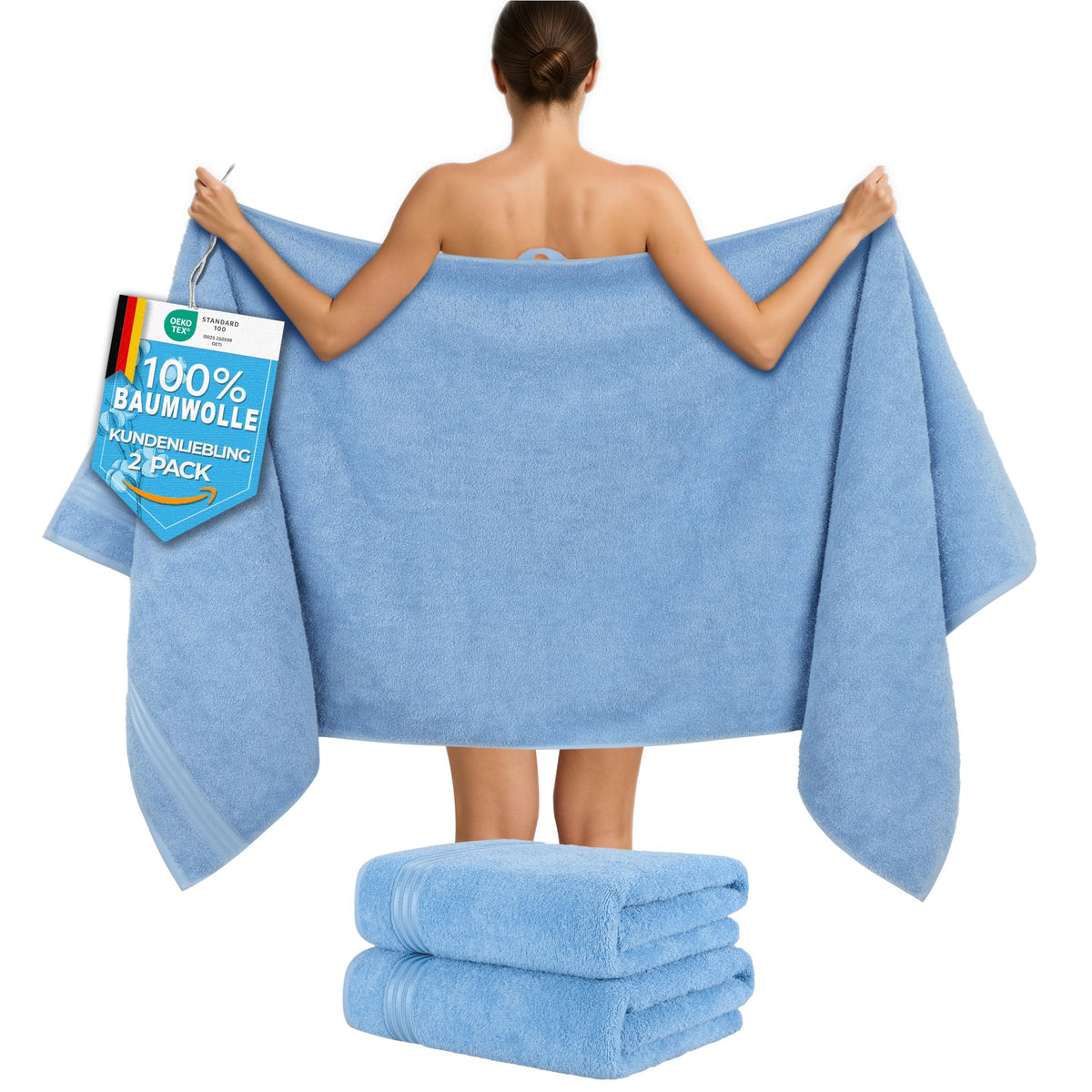 Hammetex Bathrobe 100% Cotton Unisex for Men and Women Quality 400 g/m² Quality Soft Absorbent Terry Towelling Bathrobe for Couples with Pockets - image 1