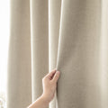 YEVDA Linen Fabric Shower Curtain – Waterproof Anti-Mould – Light Coffee