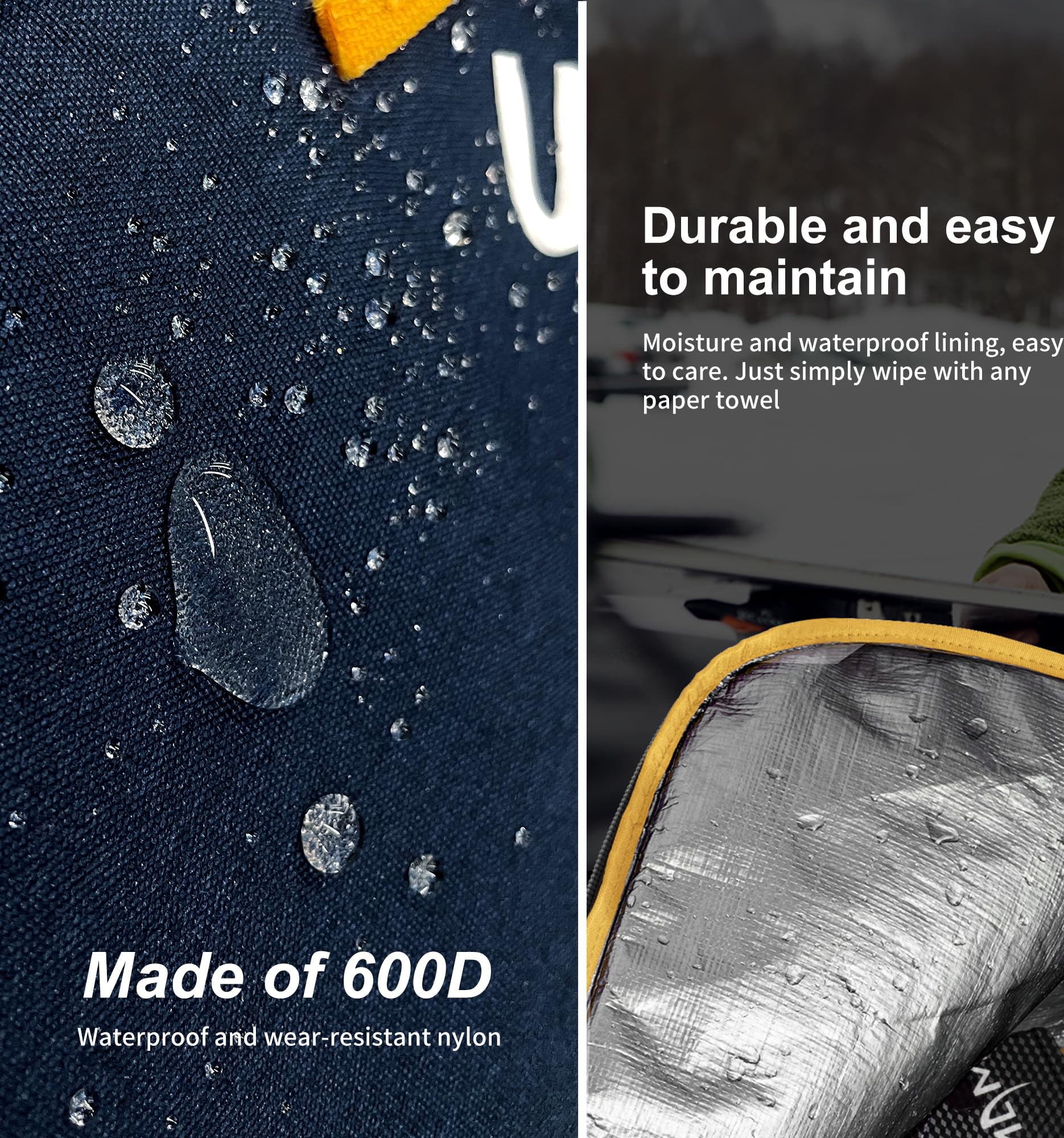 Unigear SKI-Mogul Padded Ski Bag | Water-Resistant Travel Case up to 192cm
