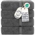 Chakir Turkish Linens Premium Turkish Towels Hotel & Spa Quality 100% Cotton Soft and Absorbent 4 Piece Bath Towel Dark Grey