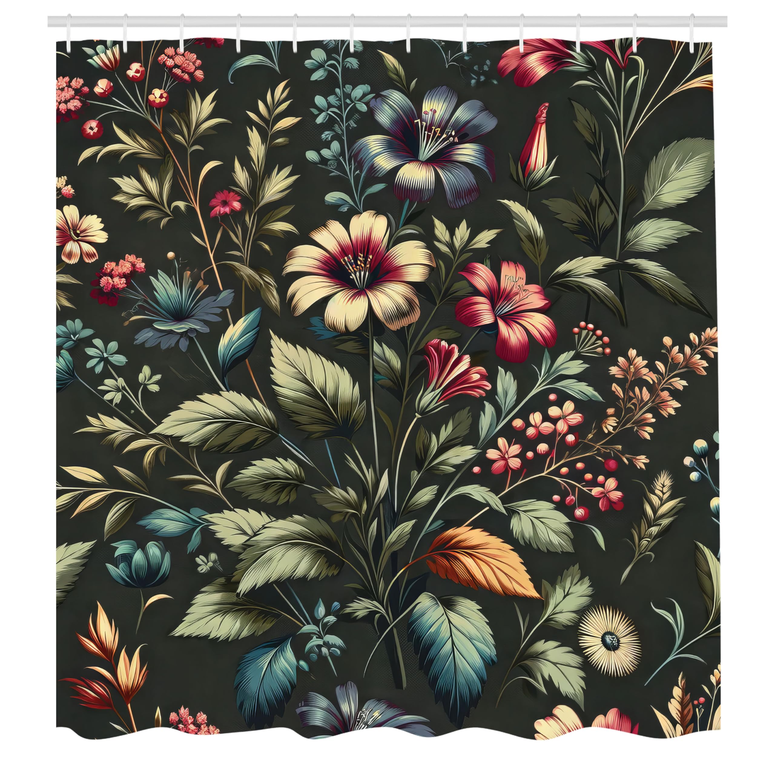Abakuhaus Floral Shower Curtain | Waterproof Fabric Jungle Decor | 175x200cm