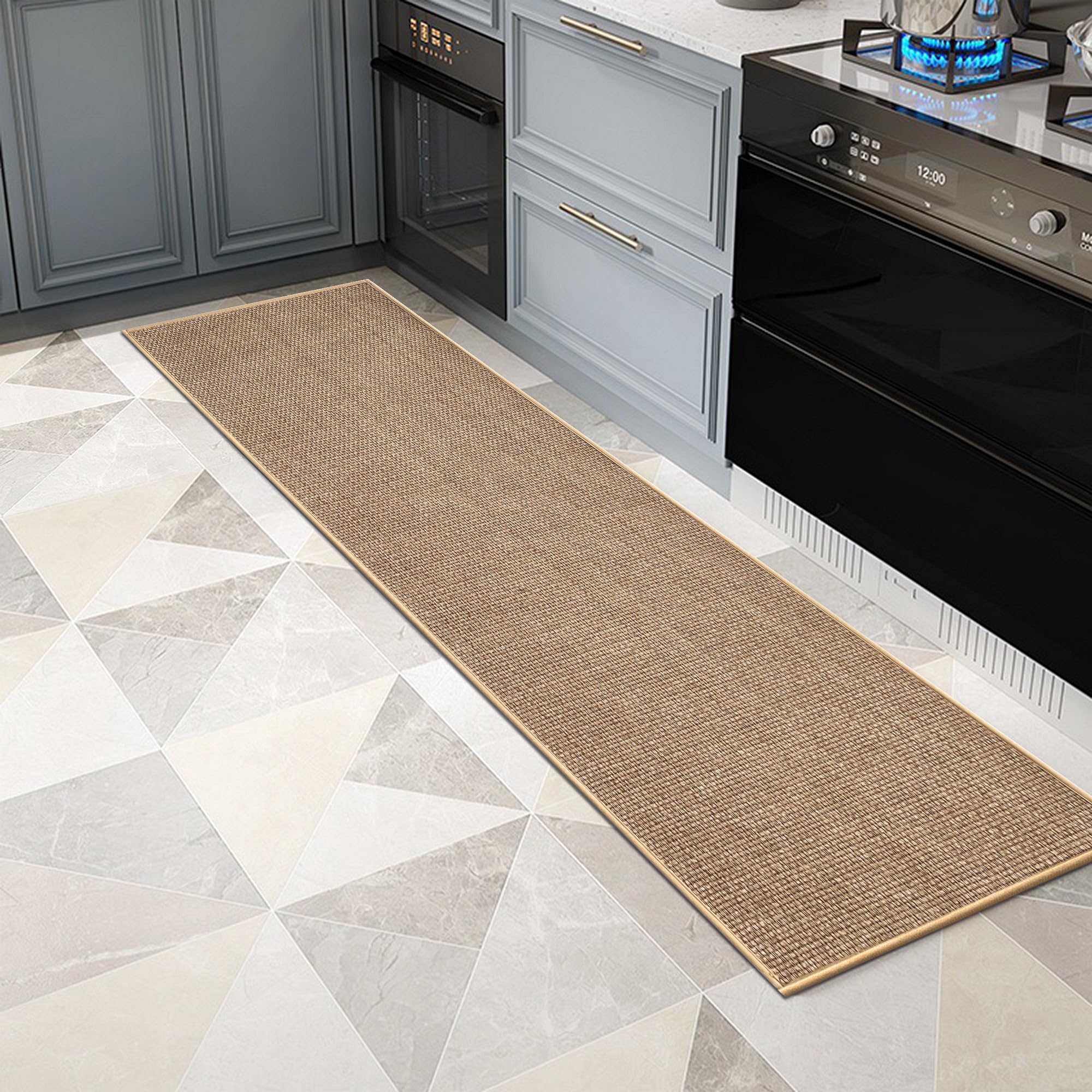 Artnice Non-Slip Kitchen Mat | Washable Absorbent Runner Rug, Beige, 44x180cm