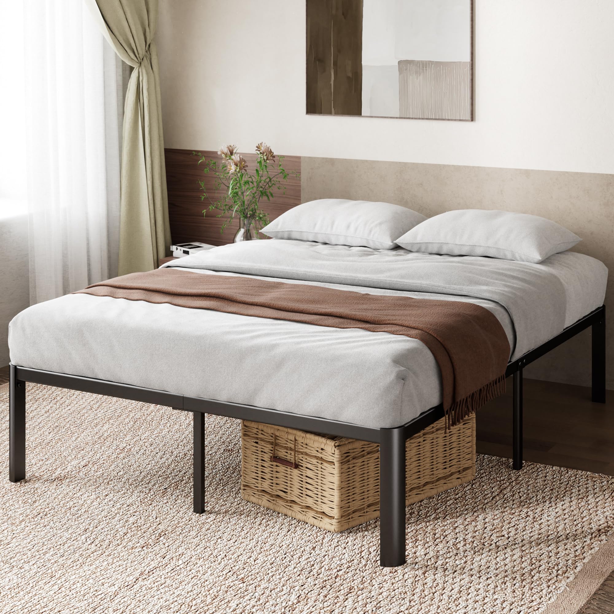 Zinus Van Double Metal Platform Bed Frame | 41cm Height | Black