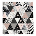Abakuhaus Pink Starry Triangle Shower Curtain | Waterproof Fabric, 175x200cm