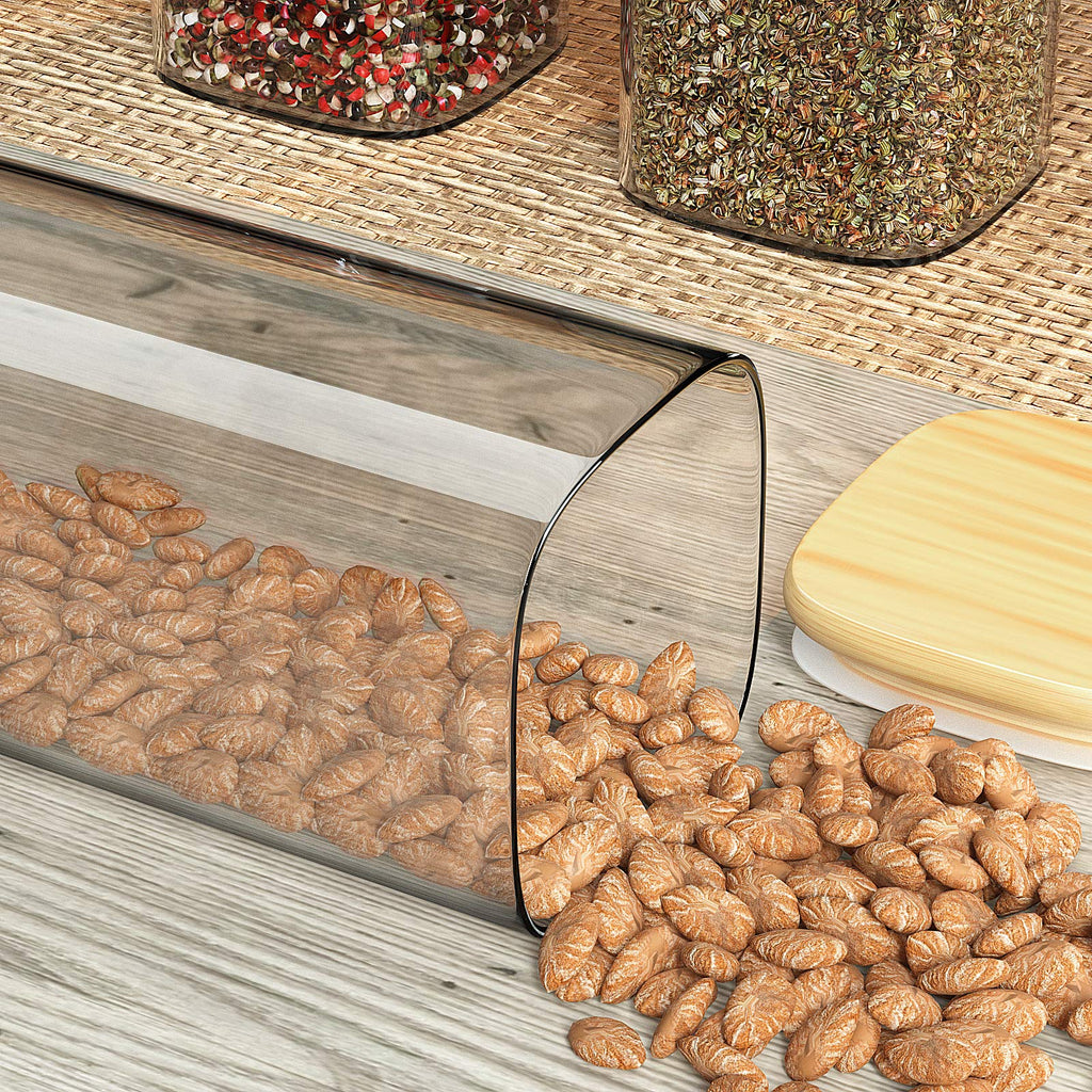Finew 12-Pack Glass Storage Jars with Airtight Bamboo Lids | Jolof Store