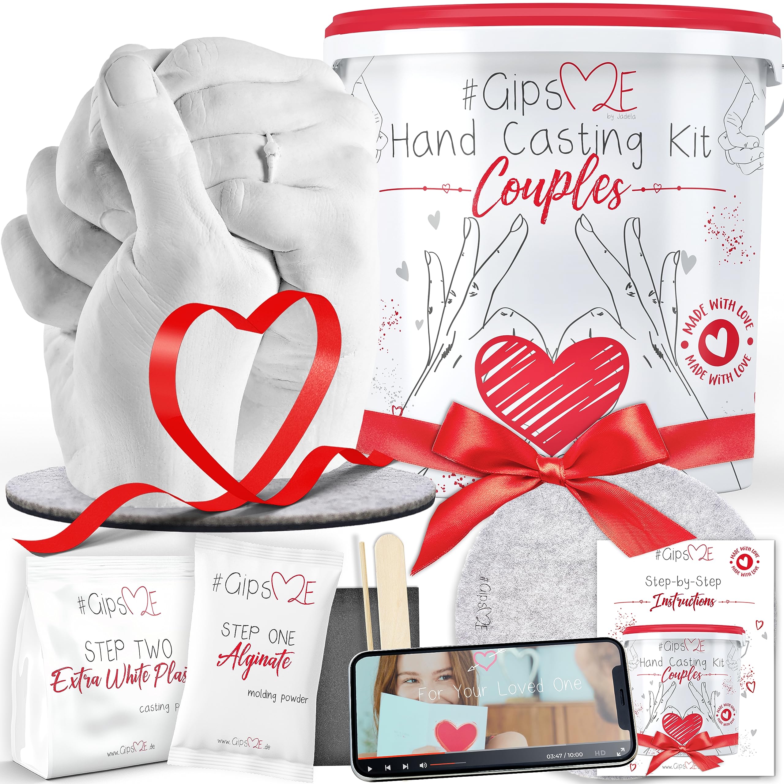GipsME 3D Hand Casting Kit for Couples – DIY Keepsake Moulding Set