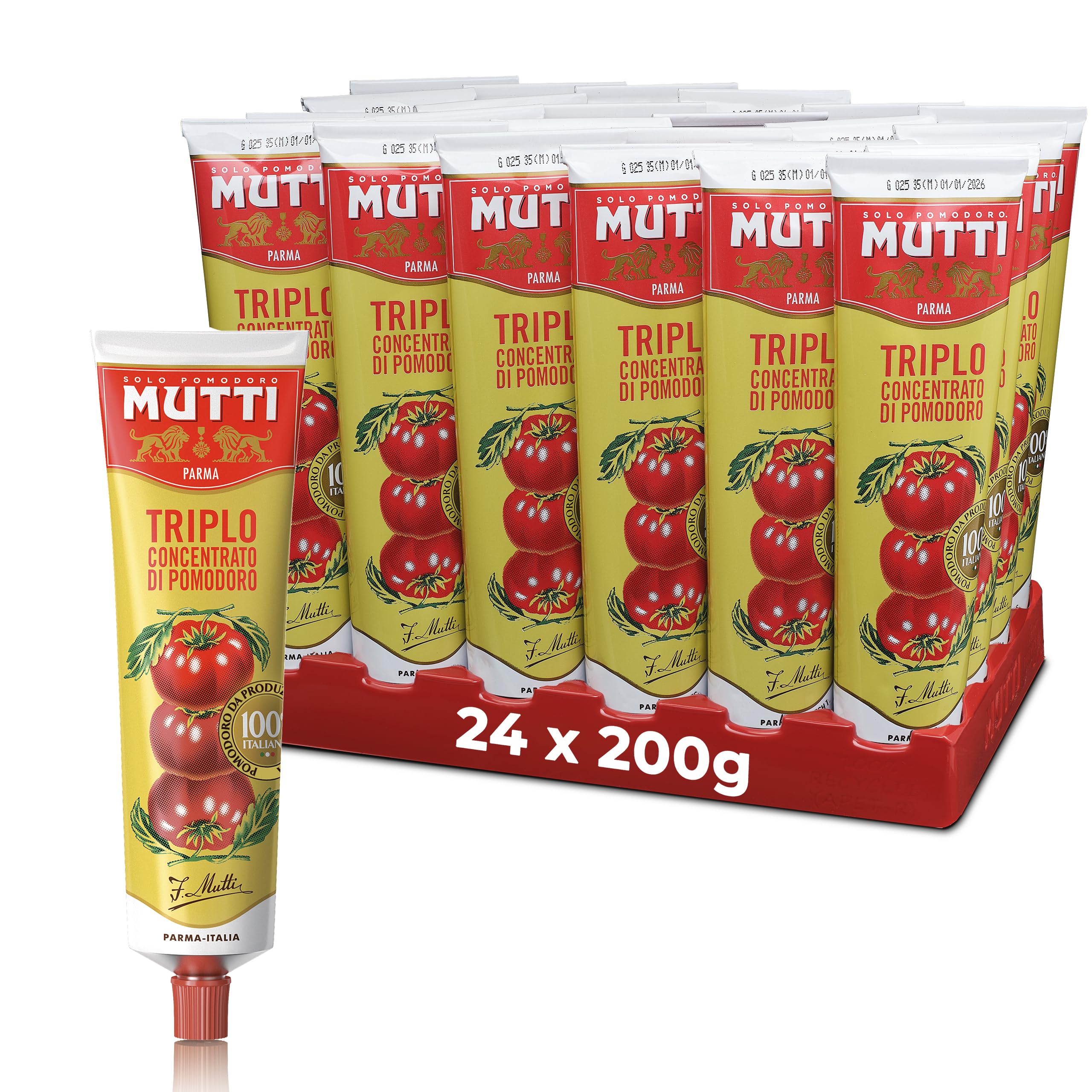 Mutti Triple Concentrate Tomato Puree – Authentic Italian – 200g (Pack of 24)