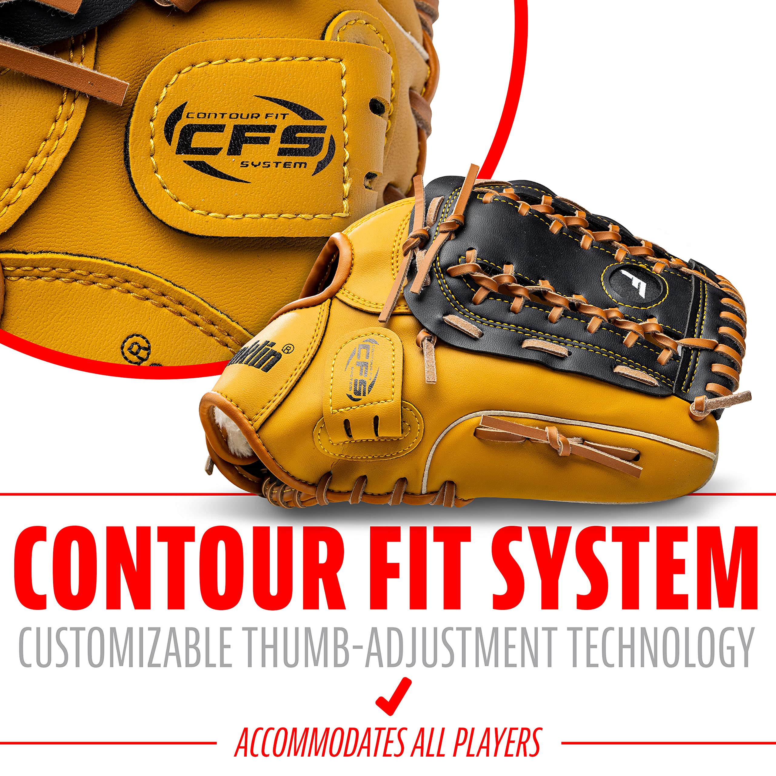 Franklin Sports Field Master Baseball Glove | 12" Synthetic Leather Mitt