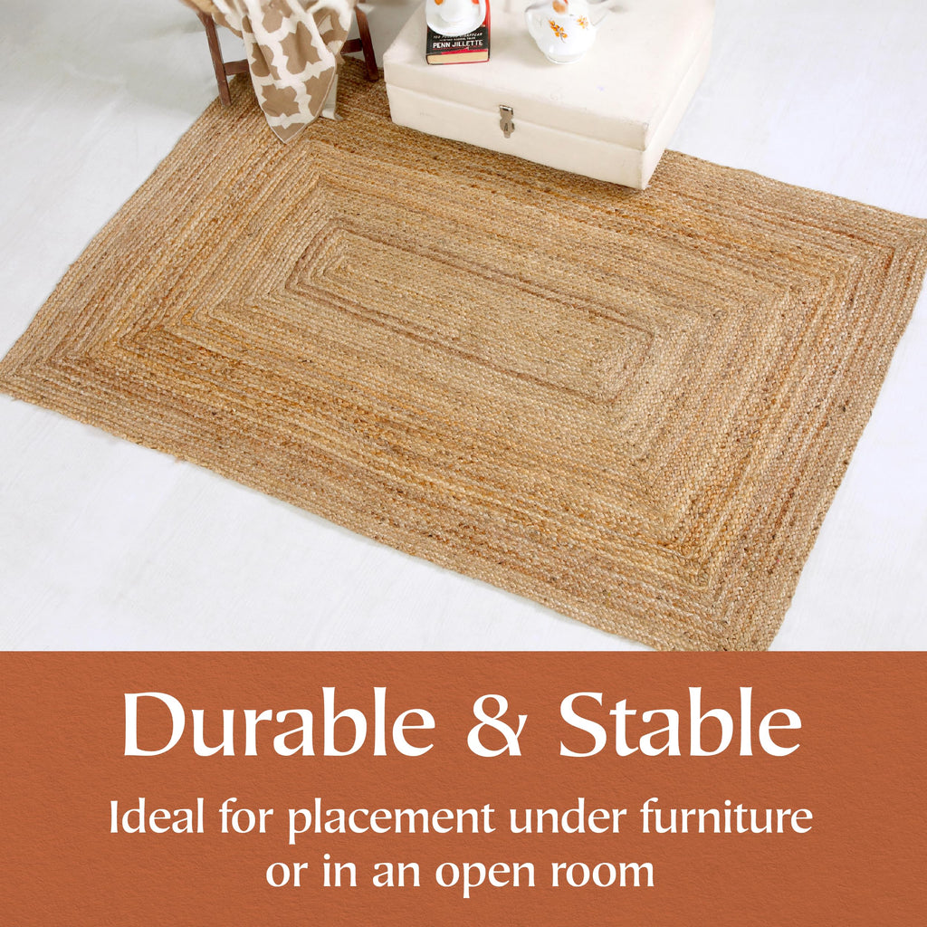 Jolof Store Dhaka Jute Area Rug | Hand Woven Natural Fiber - 120x180cm