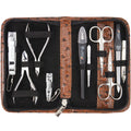3 Swords Germany 10-Piece Manicure Pedicure Kit | Ostrich Leather Case