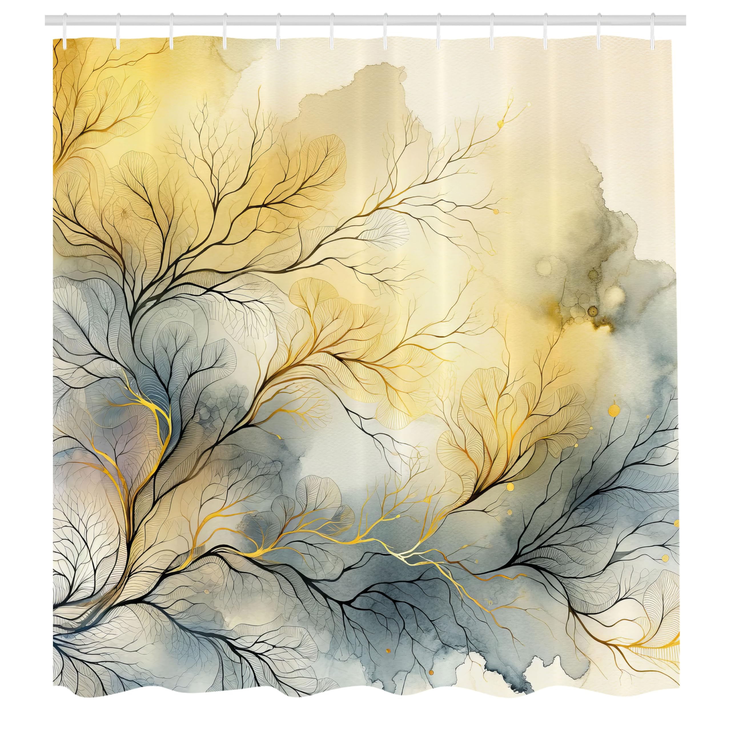 Abakuhaus Autumnal Branches Shower Curtain | Waterproof Fabric, 175x200cm