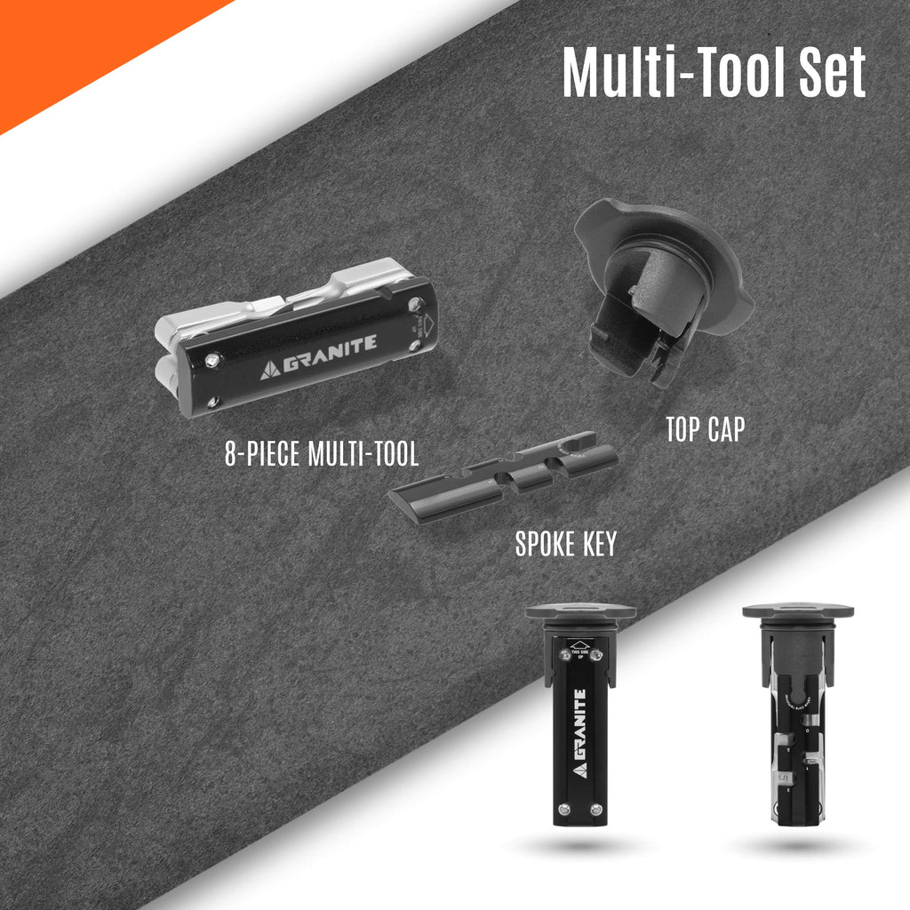 Granite Stash Multi-Tool Kit | Tapered Steerer Bike Tool - Black