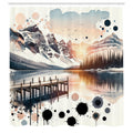 Abakuhaus Mountain Lake Shower Curtain | Waterproof Fabric | 175 x 200 cm