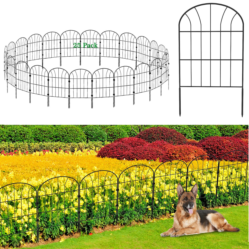 Jolof Store Decorative Garden Fence – 25 Pack Rustproof Metal Animal Barrier