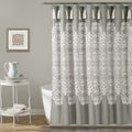 Lush Decor Boho Medallion Shower Curtain – Gray Fabric Damask with Tassels