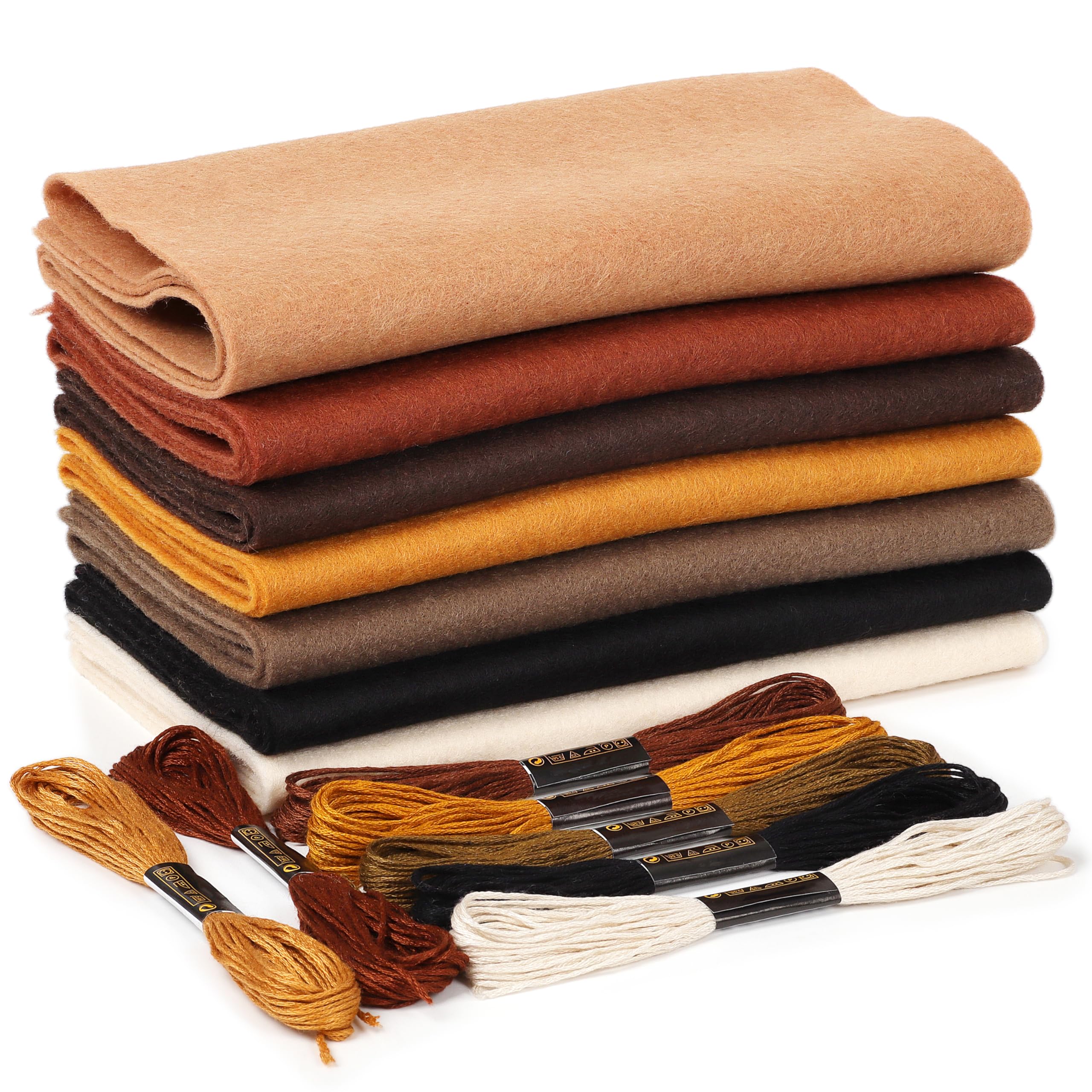 ZAIONE Brown Soft Felt Fabric Sheets – 7 Rolls for DIY Sewing Crafts