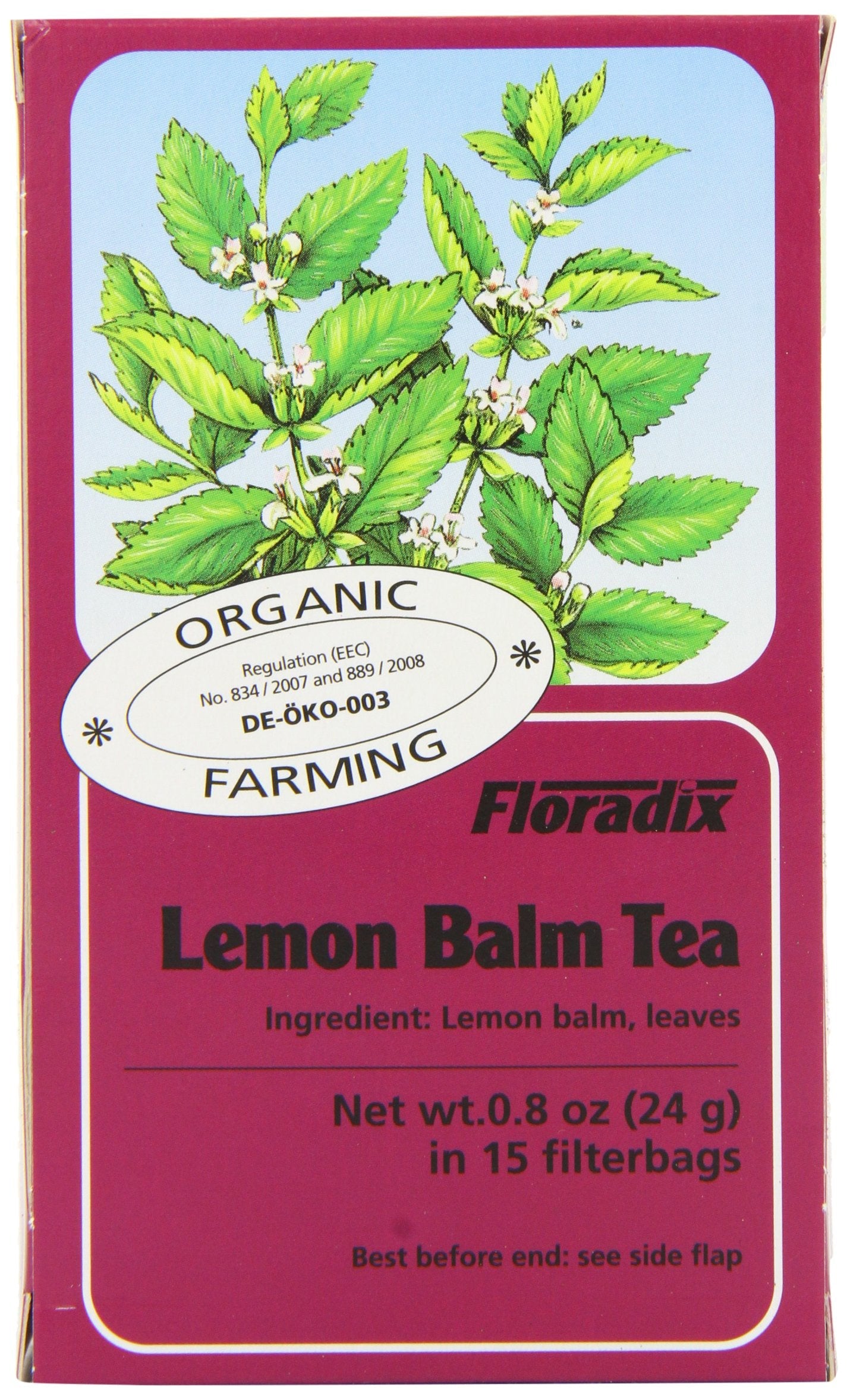 Salus Organic Lemon Balm Herbal Tea – 90 Teabags (Pack of 6 x 15)