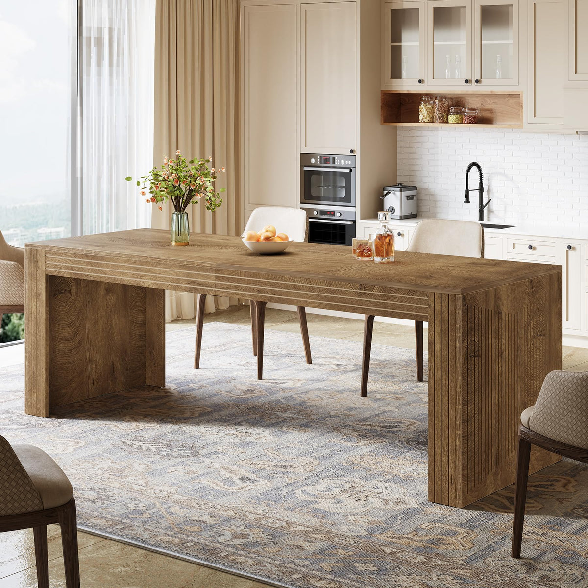 Tribesigns 78.7-inch Large Dining Table for 6-8, Rectangular Kitchen Table with Heavy Duty Pedestal - image 4