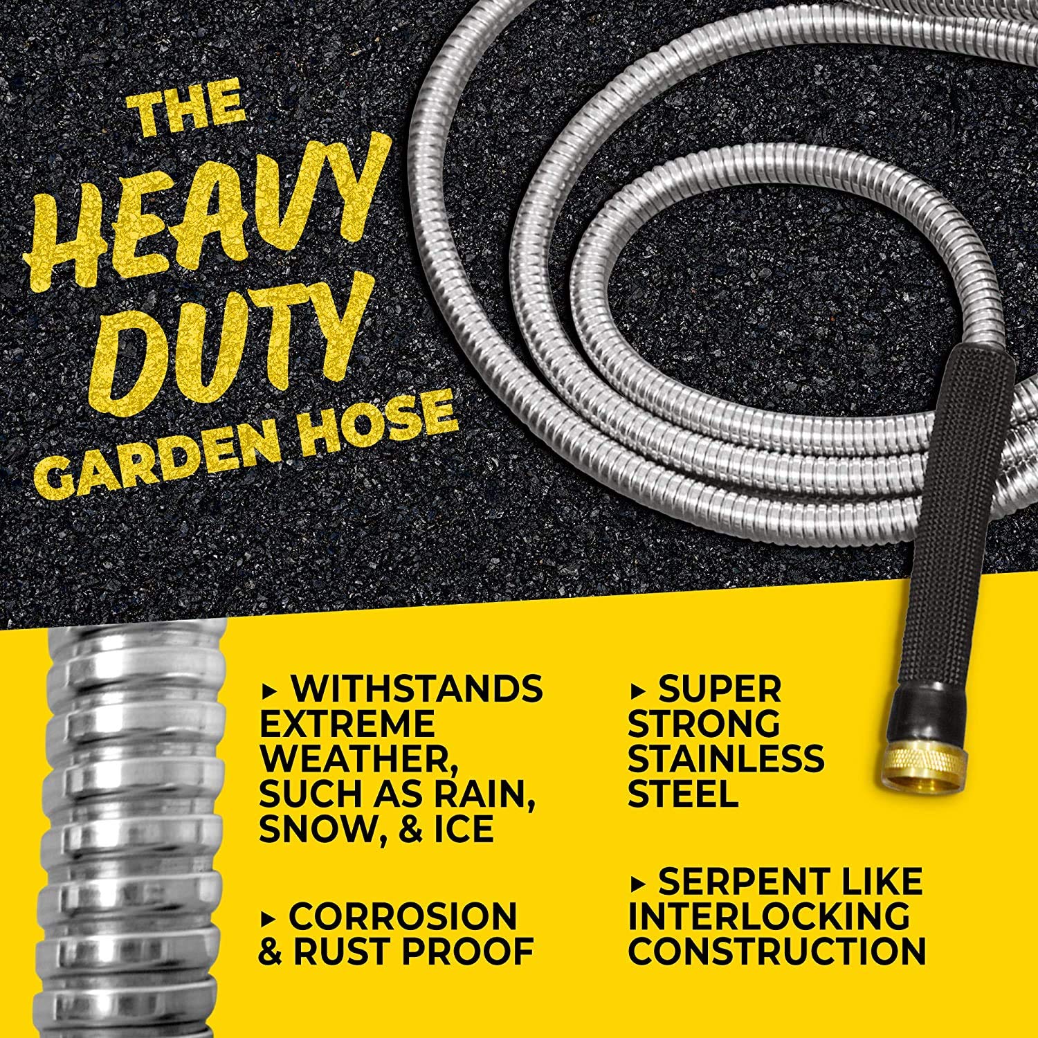 Bionic Steel Pro 75' Metal Garden Hose – Heavy Duty 304 Stainless Steel