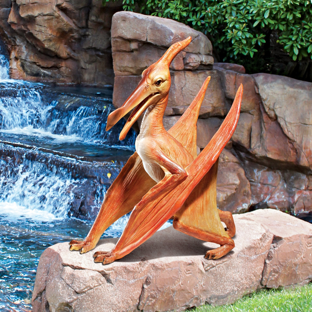Design Toscano Jurassic Pterodactyl Dinosaur Statue - Hand-Painted Resin