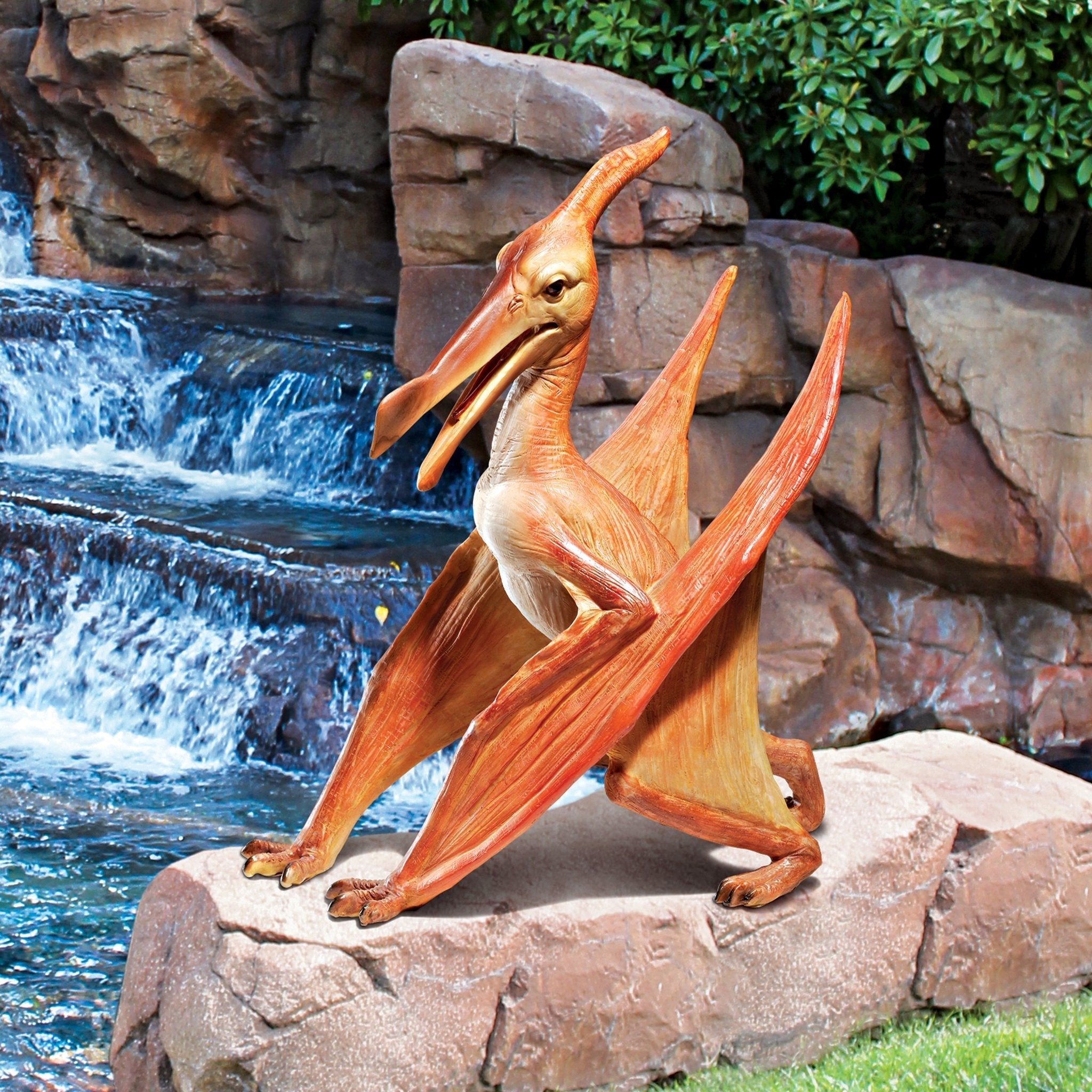 Design Toscano Jurassic Pterodactyl Dinosaur Statue - Hand-Painted Resin