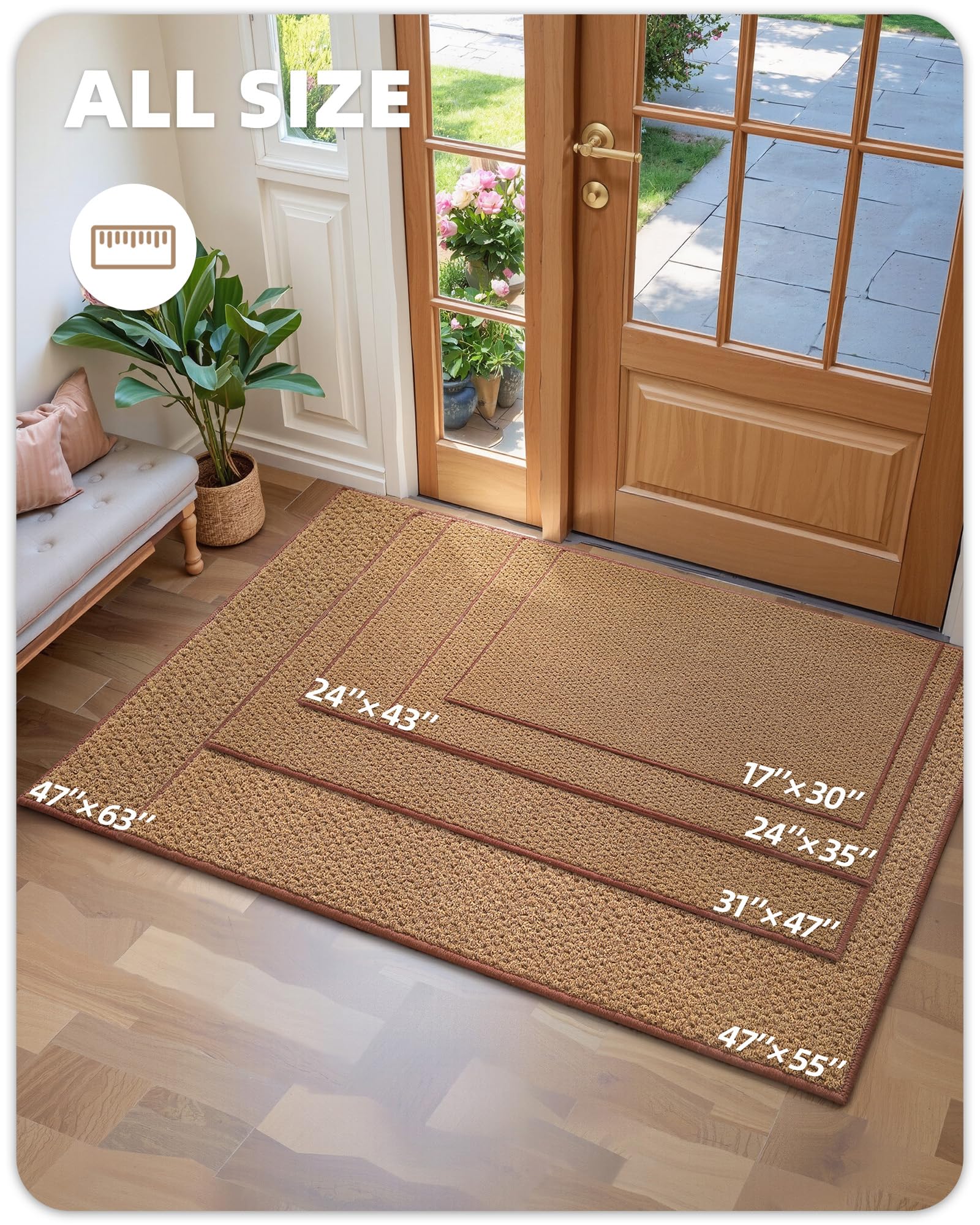 Color&Geometry Dirt Trapper Door Mat – Non-Slip Heavy Duty Washable Rug
