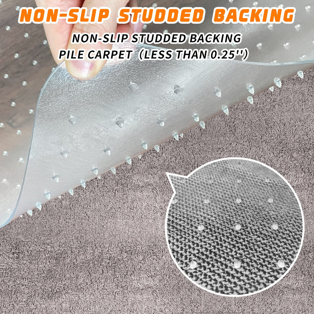 SHAREWIN Office Chair Mat for Carpet Floors – 120x90cm Clear PVC Protector
