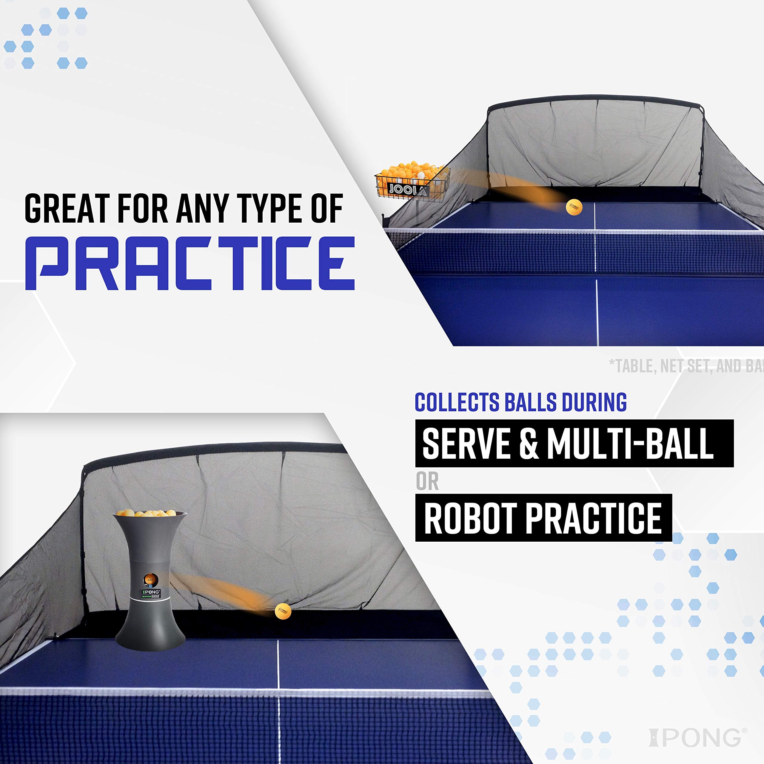 JOOLA Carbon Fiber Table Tennis Ball Catch Net – Ping Pong Practice Net