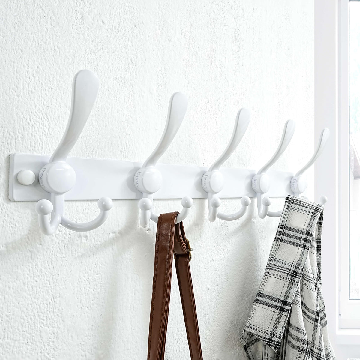 Dseap Coat Rack Wall Mount, Heavy Duty 2.5mm Base vs Flimsy 1mm, Double-Thick Solid Anti-Snap Hooks - image 4