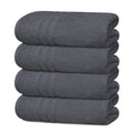 Tens Towels 4-Piece Dark Grey Bath Towel Set | 100% Cotton Quick Dry