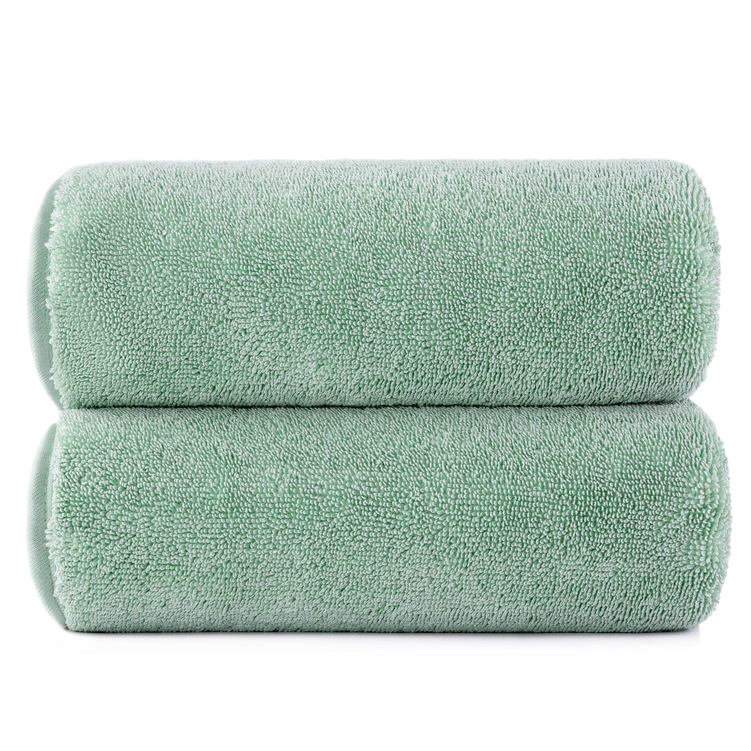 Polyte Microfiber Bath Towels | Oversize Quick Dry Terry Twist, 2 Pack