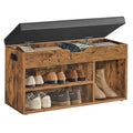 VASAGLE Shoe Bench with Padded Seat and Hidden Storage – Rustic Brown