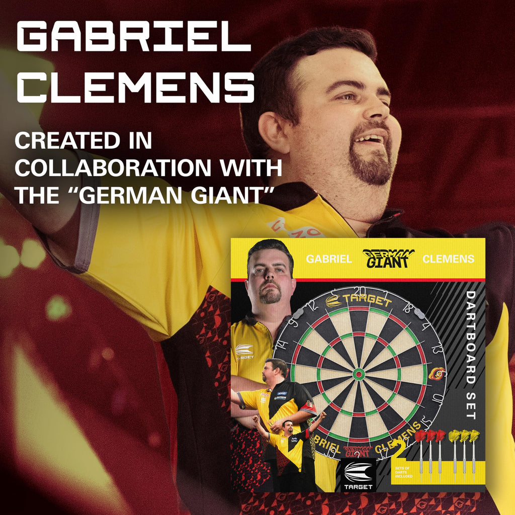 Target Darts Gabriel Clemens Dartboard Set | Sisal Board & 6 Steel Darts