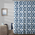 Lush Decor Navy Geo Shibori Shower Curtain | 72x72 Polyester Tie-Dye