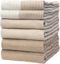 Bumble Kitchen Towels – 6 Pack XL Ring Spun Cotton Tea Towels, Brown