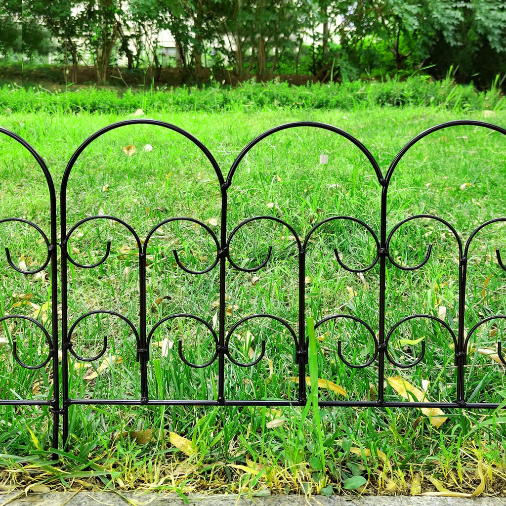 Thealyn Rustproof Wrought Iron Garden Fence - 5 Panels Landscape Edging