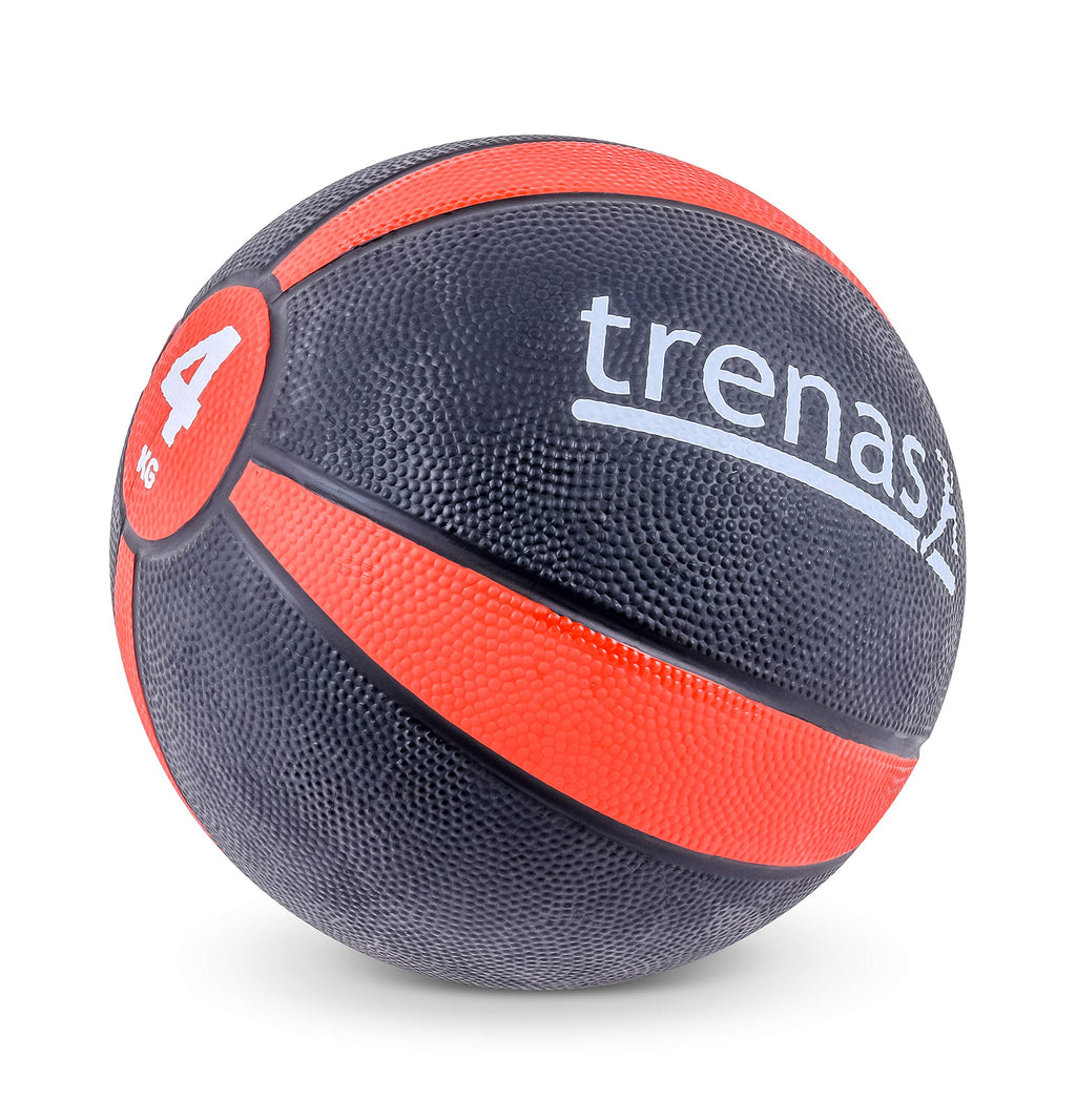 TRENAS PRO Rubber Medicine Ball - 4 KG Durable Non-Slip Fitness Ball